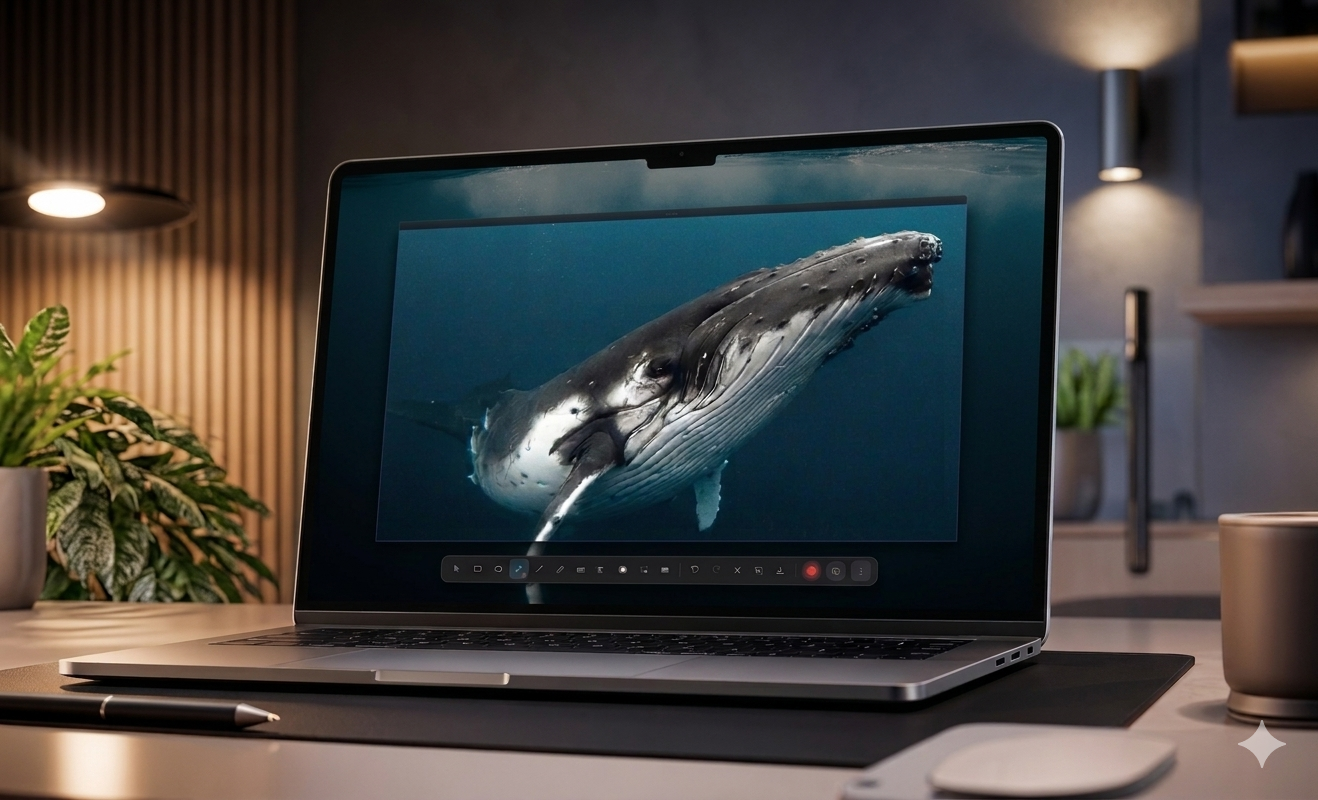 A polished mockup of SnipSend capturing and annotating a desktop screen.